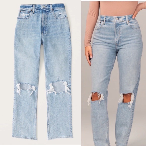 Abercrombie & Fitch Denim - Curve Love 90s Ultra High Rise Straight Jeans